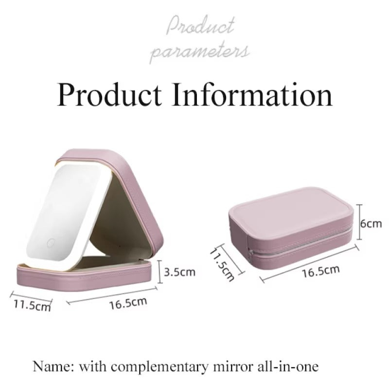 Portable Folding Makeup Mirror & Jewellery Box – Travel-Friendly Organizer