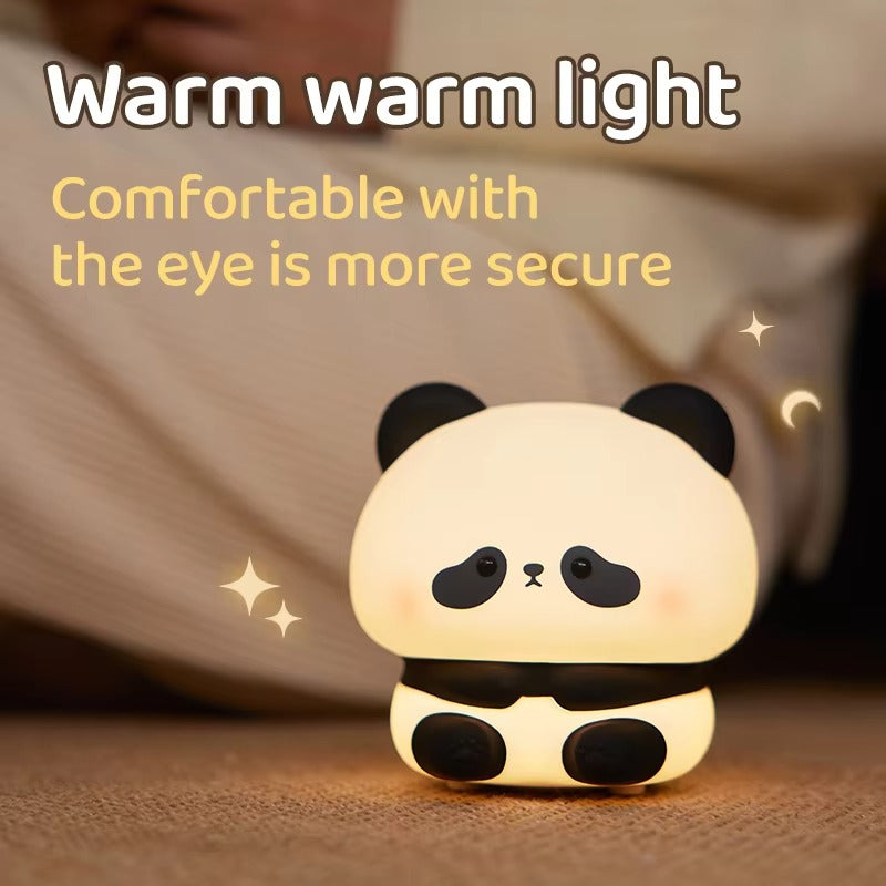 Cute Panda Silicone Night Light – Soft Touch LED Lamp