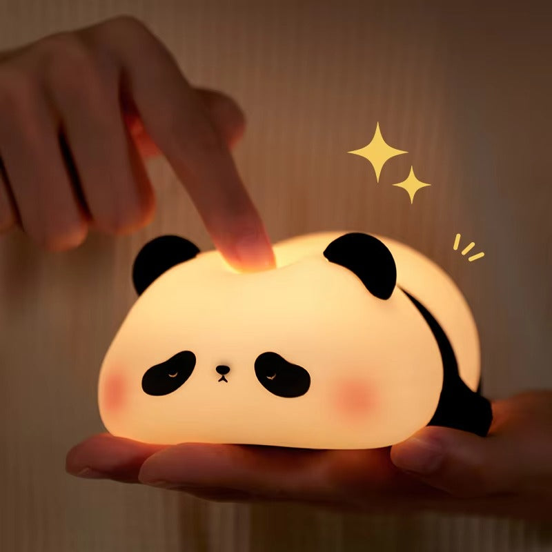 Cute Panda Silicone Night Light – Soft Touch LED Lamp