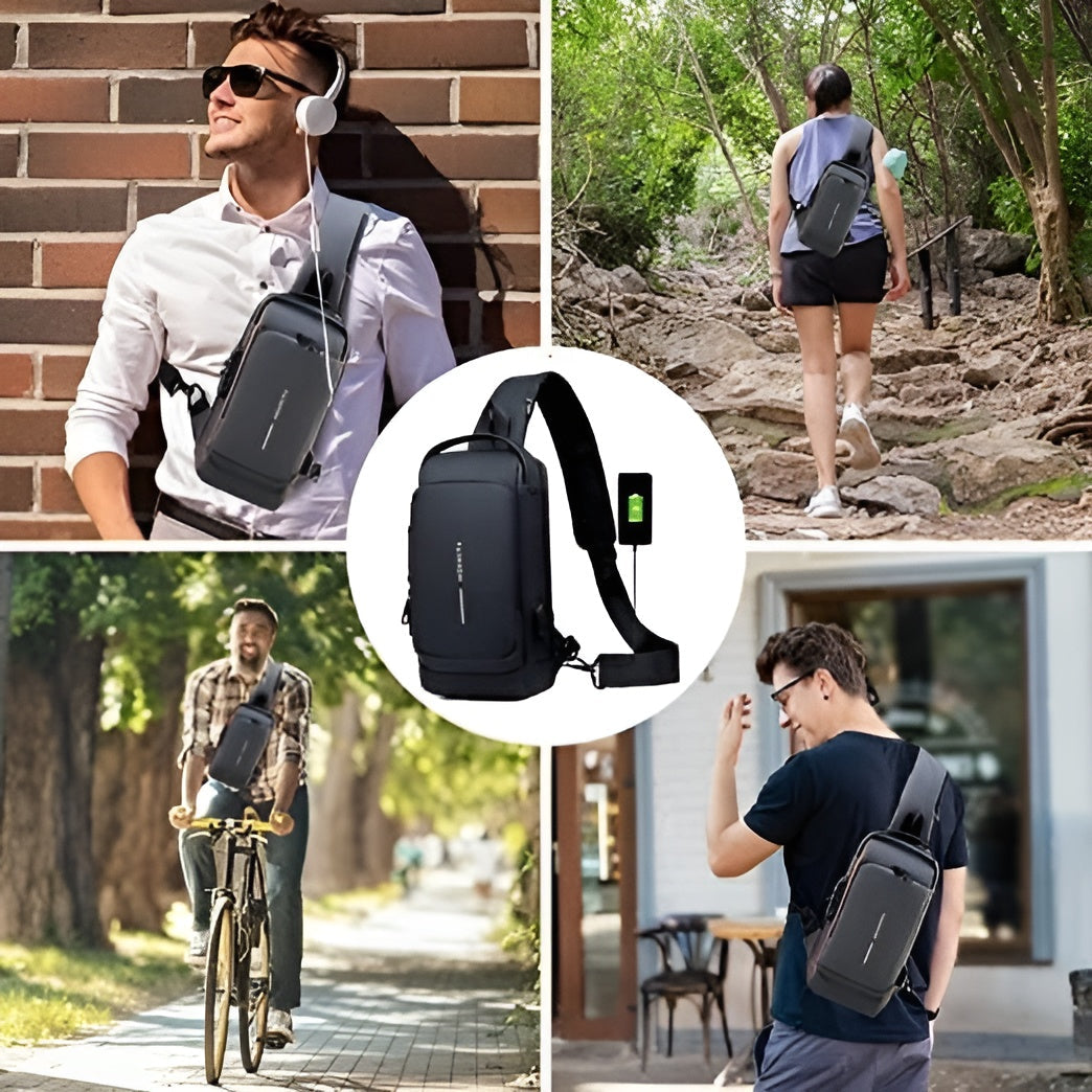 Anti-Theft Sling Bag with USB Charging Port – Stylish & Secure