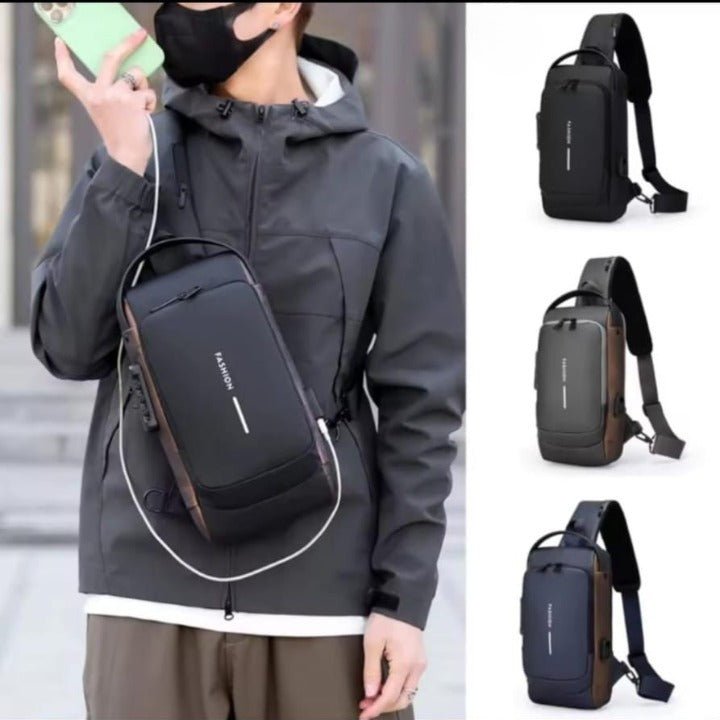 Anti-Theft Sling Bag with USB Charging Port – Stylish & Secure
