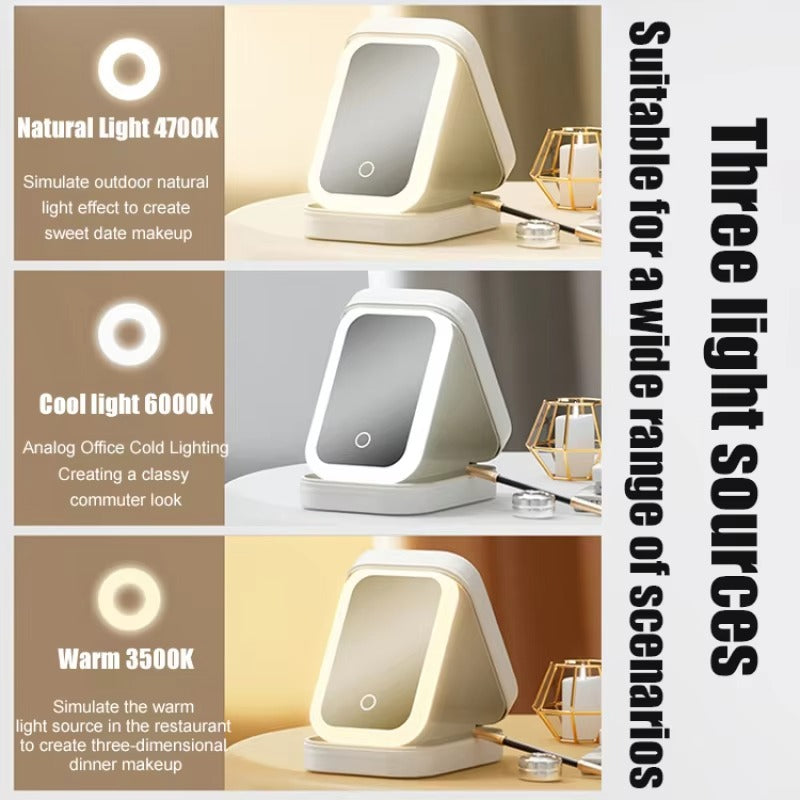 Portable Folding Makeup Mirror & Jewellery Box – Travel-Friendly Organizer