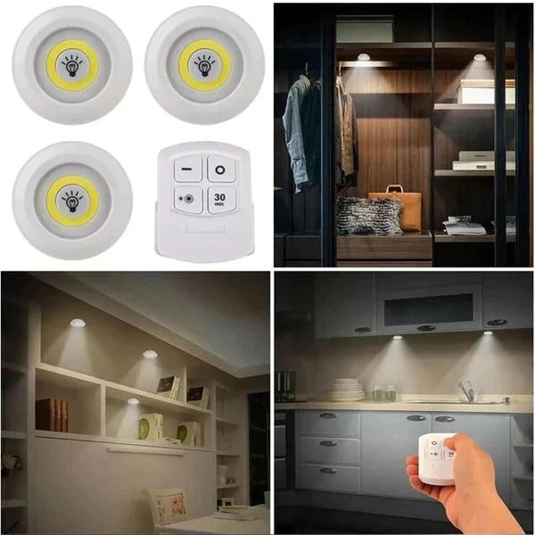 Pack of 3 LED Remote Control Tap Lights – Easy Lighting Anywhere