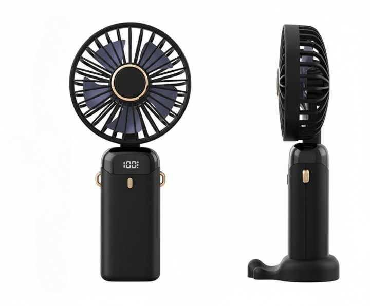 LED Digital Display Mini Fan – Rechargeable Portable Cooling Fan