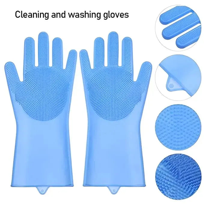 Silicone Scrubber Gloves – Heat Resistant Cleaning Pair