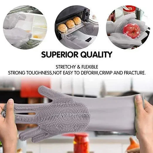 Silicone Scrubber Gloves – Heat Resistant Cleaning Pair
