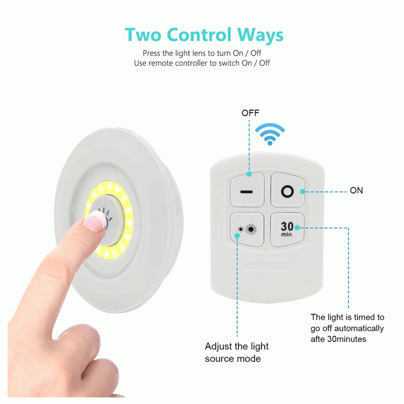 Pack of 3 LED Remote Control Tap Lights – Easy Lighting Anywhere