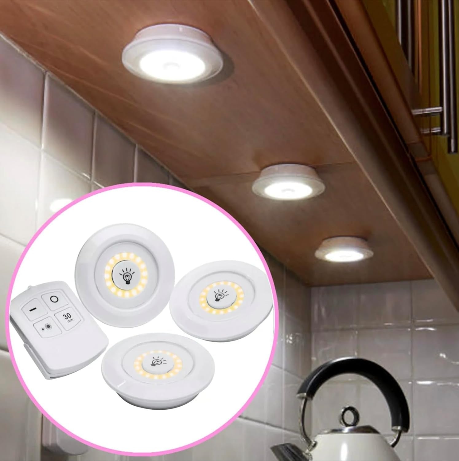 Pack of 3 LED Remote Control Tap Lights – Easy Lighting Anywhere
